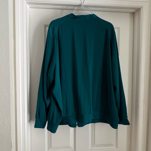 Susan Graver Full Zip Bomber Style Emerald Green Jacket - Picture 7 of 7